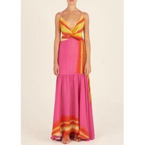 NWT Silvia Tcherassi Eva Dress in Fuschia Lime Stripes